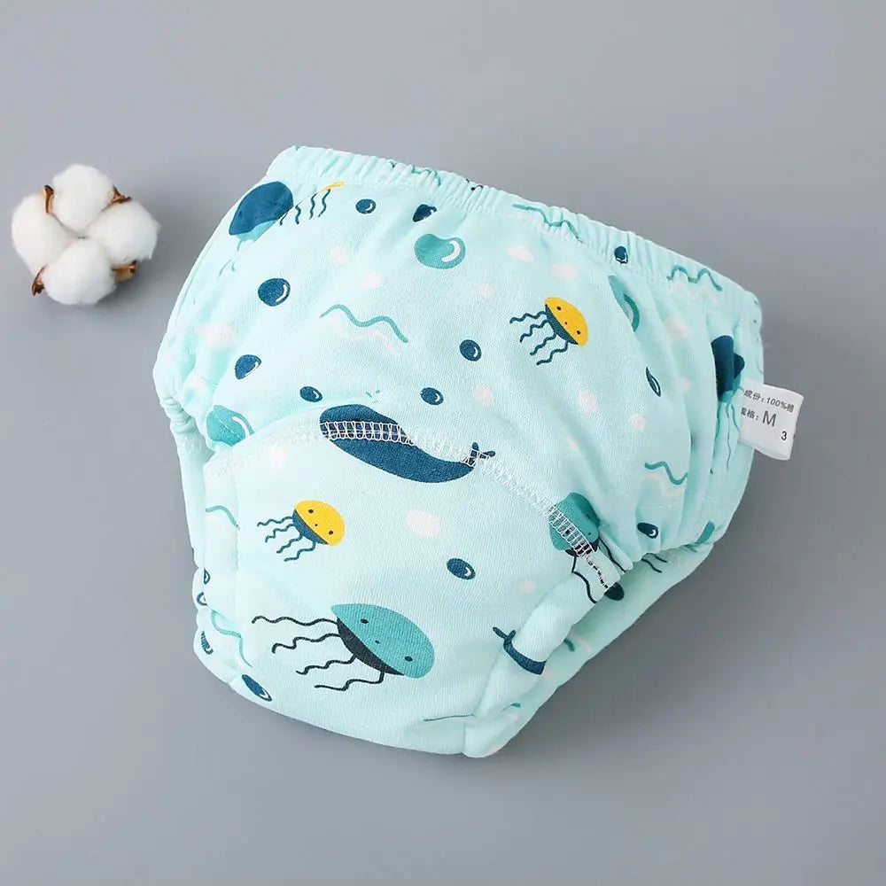 Reusable Baby Breathable Diapers Pee Shorts Underwears Soft Cotton Toddler Potty Training Pants for Boys Girls Baby Nappies