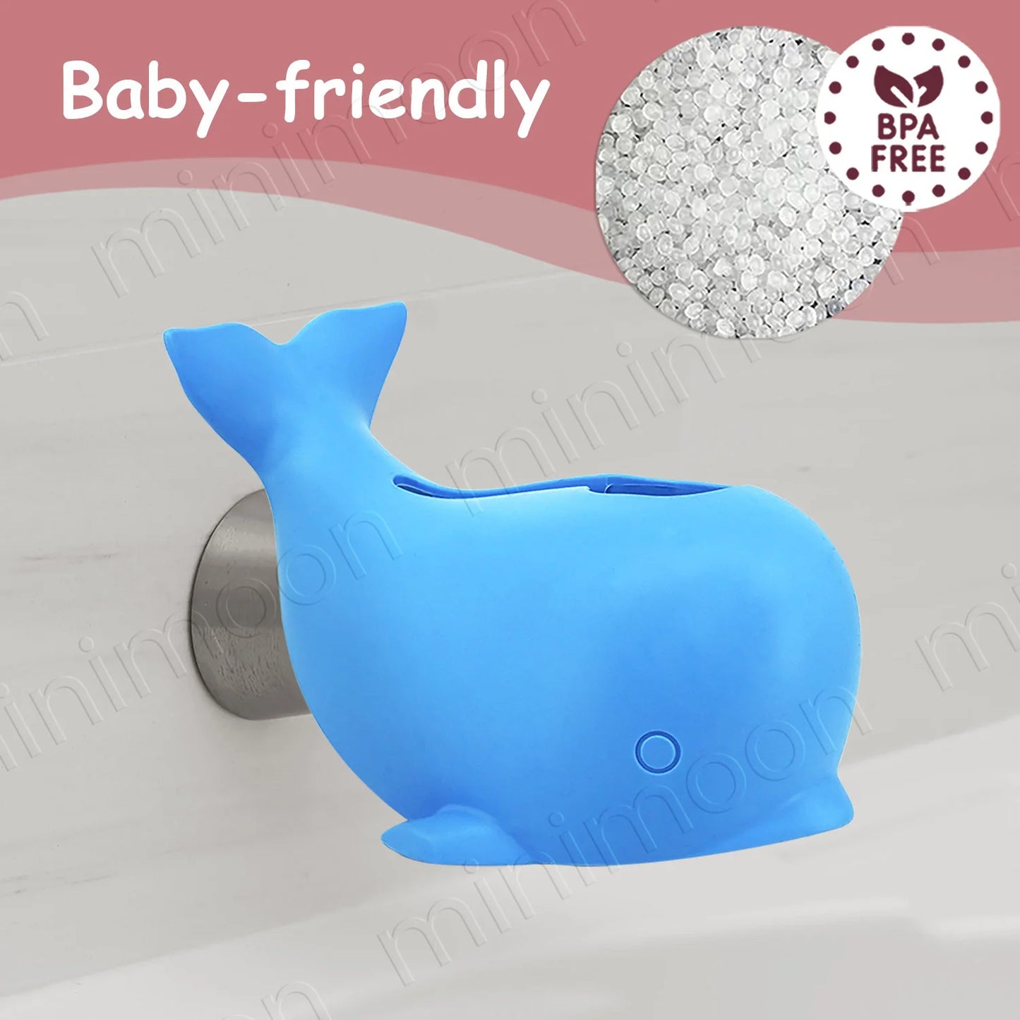 Whale Faucet Cover for Baby Bath Safety, Adjustable Strap with BPA-Free Soft Silicone with , Fun & Protective
