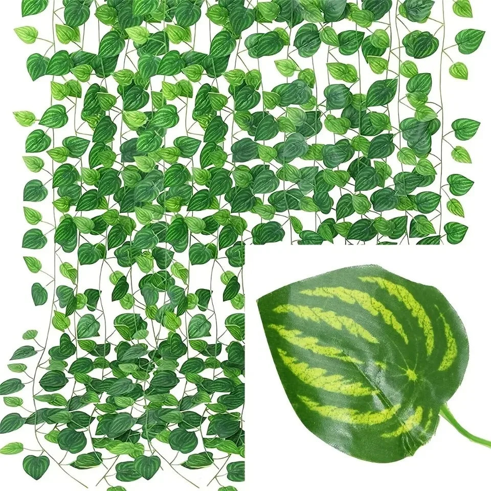 4/10M Artificial Plant Green Ivy Leaf Garland Fake Plant Creeper Hanging Vine Outdoor DIY Garden Wall Wedding Party Home Decor