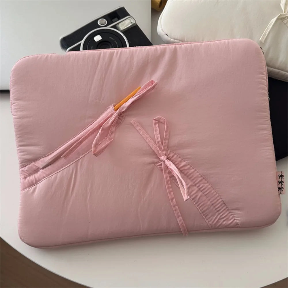 New 11/13/15.6 inch Laptop Sleeve Case Shockproof Bowknot Notebook Cover Ultra Thin Large Capacity Tablet Protective Pouch