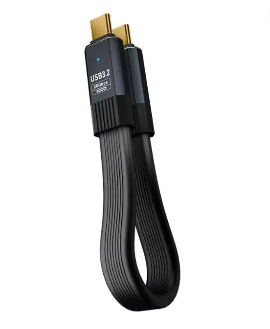PD 100W Short USB C to USB C Cable Fast Charging 5A USB C Cord USB3.2 20Gbps Data Transfer 8K@60Hz Flat Data Charge Cable