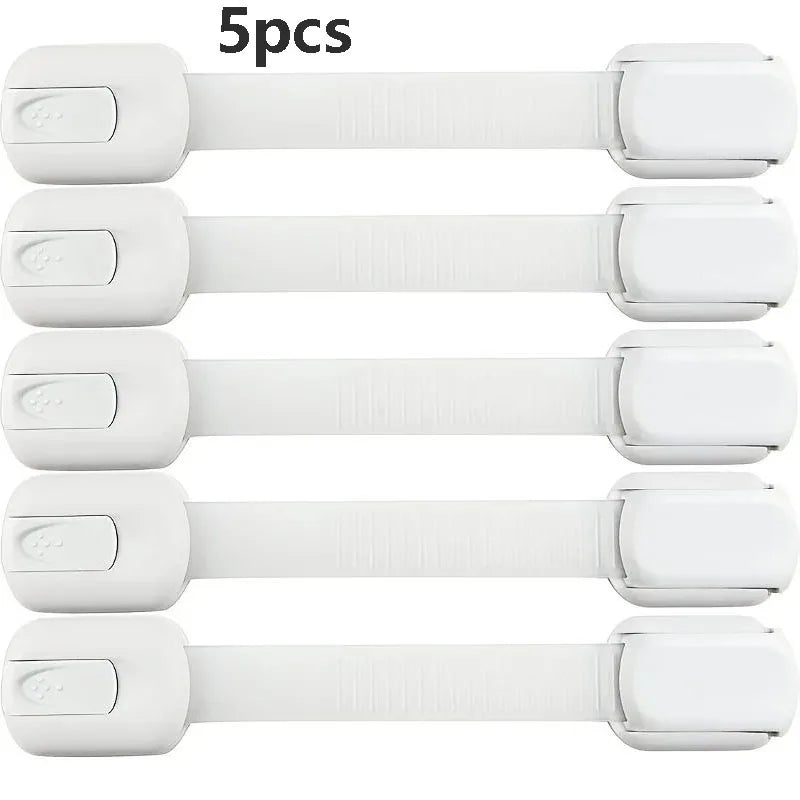 1-10pc Child Safety Strap Locks Baby Locks for Cabinets and Drawers, Fridge & More. Adhesive Pads.No Installation Required