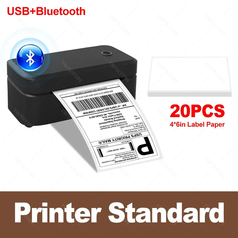 110mm Bluetooth Thermal Label Printer Wireless Shipping Label Printer Compatible with iPhone Android Windows Widely Used X4