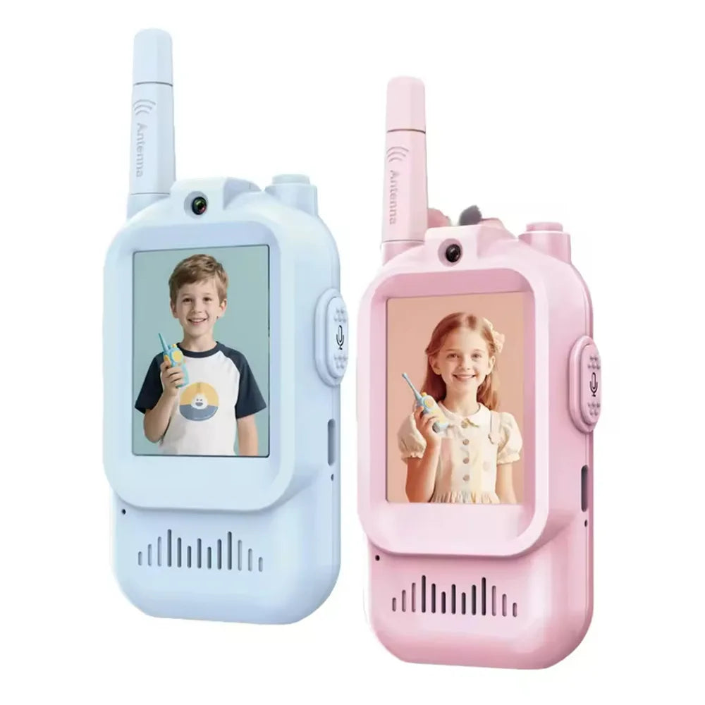Video Walkie Talkies for Kids 2 Pack Rechargeable Toddler Toys for Indoor Camping Travel Birthday Gfits for Kids Ages 3-12