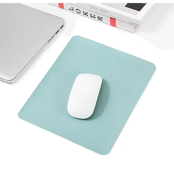 Simple Solid Color PU Leather Mouse Mat Anti Slip Waterproof Mouse Pad School Family Supplies Desk Set For Laptops PC Computer