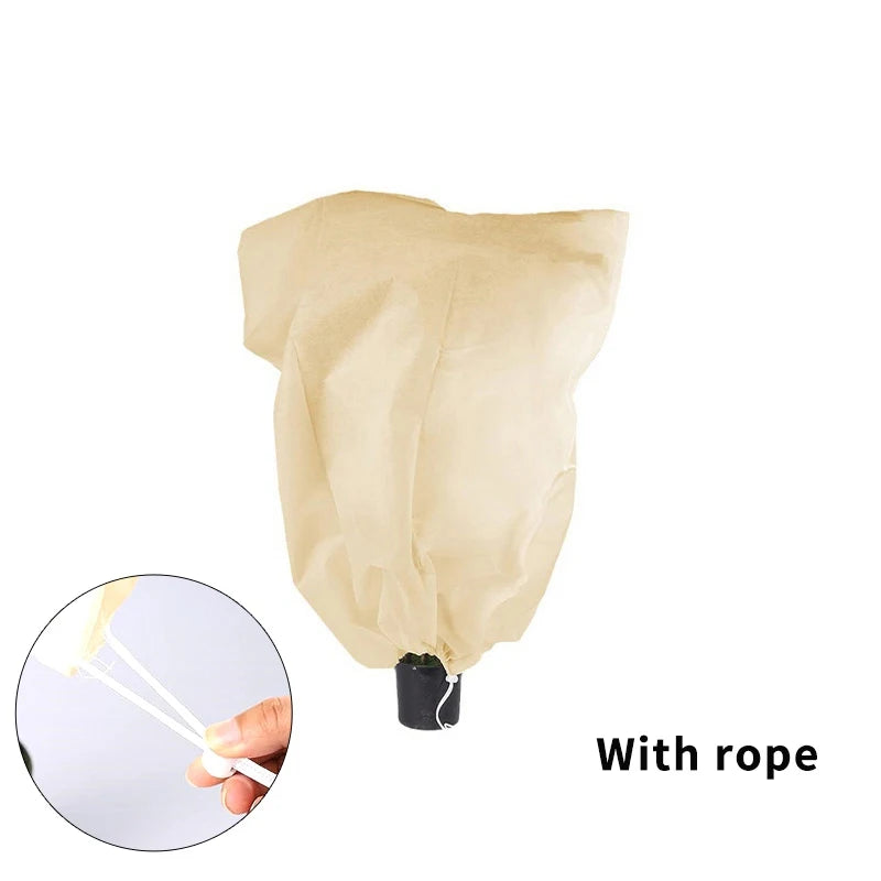 Plant Cover Winter Tree Antifreeze Frost Cover Garden Yard Plant Cold Proof Non-woven Fabric Drawstring Zipper Bag Multiple-Size