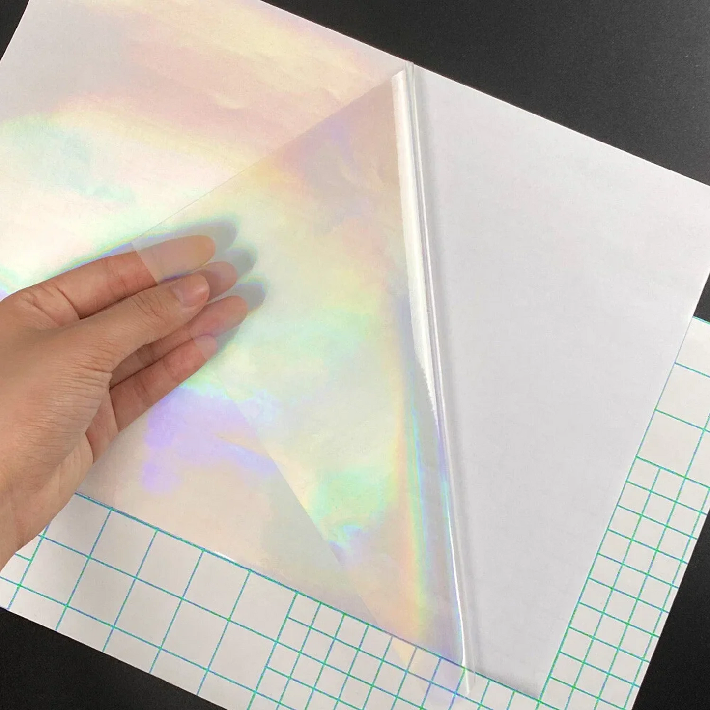 20 Sheets 6 Style A4 Holographic Cold Laminating Film Clear Waterproof Self-Adhesive Vinyl Sticker Paper 8.3x11.7 Inch