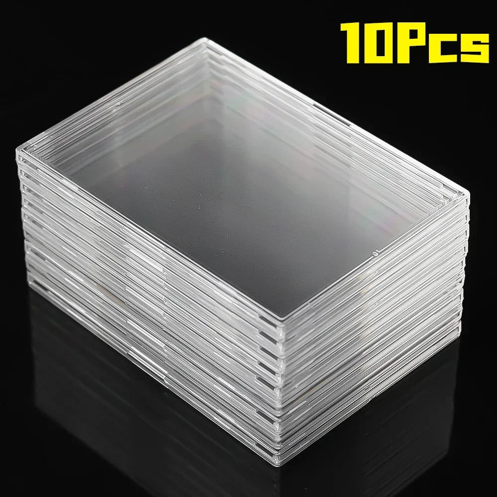 Transparent acrylic card storage clip-type game sports trading card display box K-pop idol photo protective cover non-magnetic