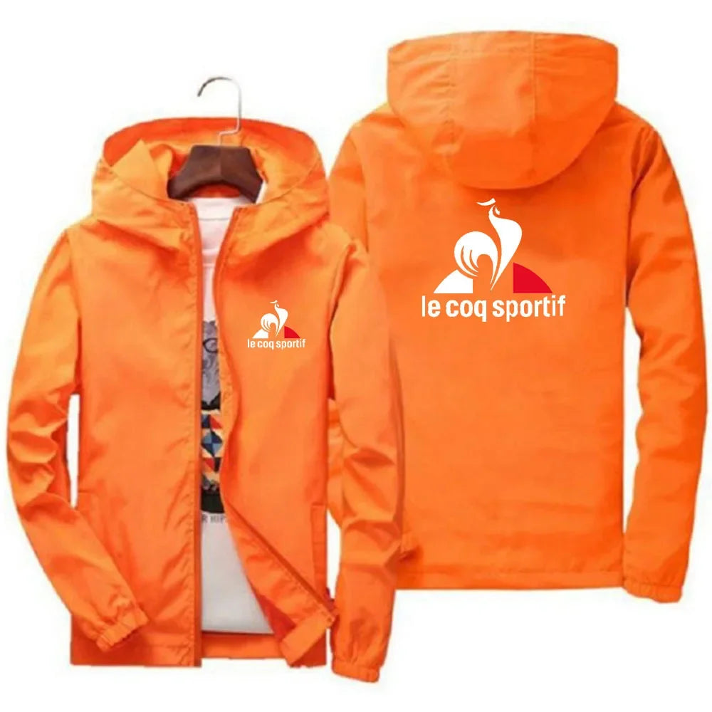 Spring and autumn new outdoor sports style fashion hooded zipper jacket men's leisure camping windproof waterproof coat 2024