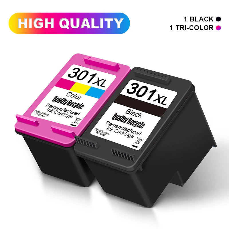 Ink Cartridge 301XL High Yield Replacement for HP 301 XL Printer Cartridge Black or Tri-Color Work With Deskjet Officejet Envy