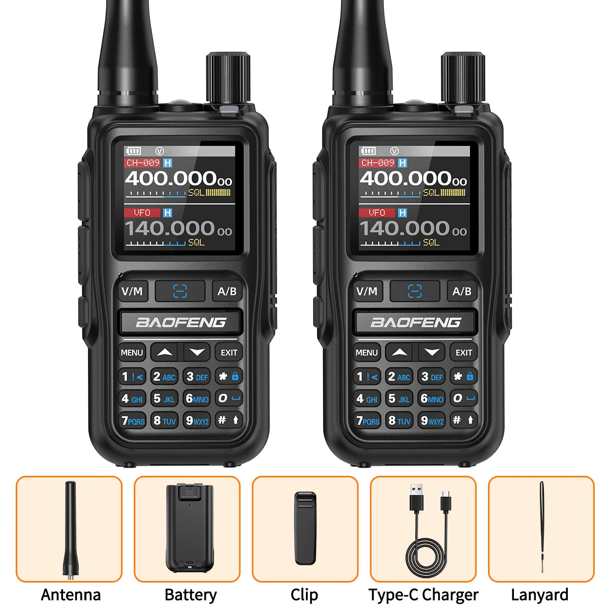 Baofeng UV-5R Mini Walkie Talkie Bluetooth Programming Wireless Copy Frequency Full Band 999CH AM FM Type-C Long Range Ham Radio