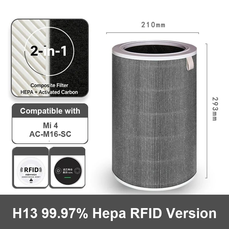 Replacement Hepa Filter for Mi 4 Activated Carbon Filter M16R-FLP-GL (BHR5120GL) for Mi Air Purifier 4 Replacement Mi 4 Filter