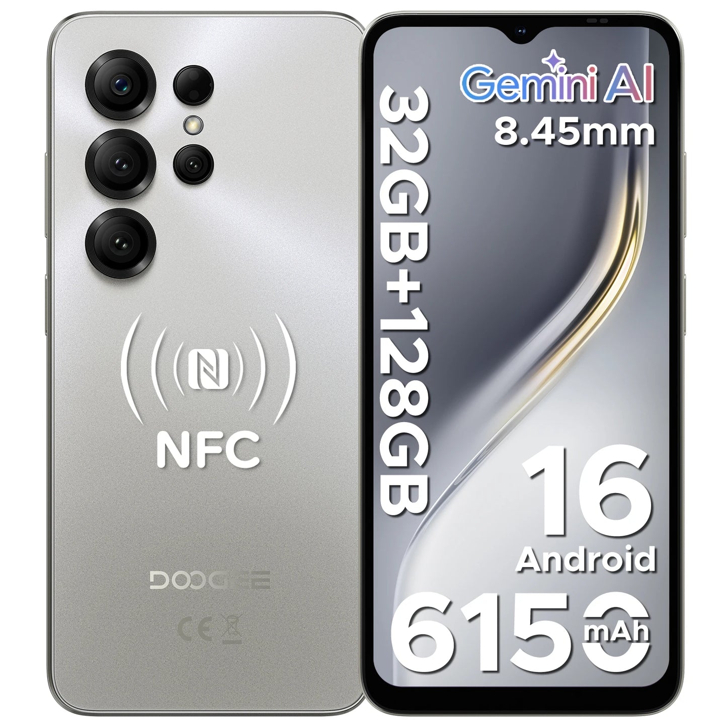 Global Version DOOGEE Note56X Pro Smartphone Android 16 Gemini AI 6.56'' Screen 6150mAh Battery Support Widevine L1 Mobile Phone