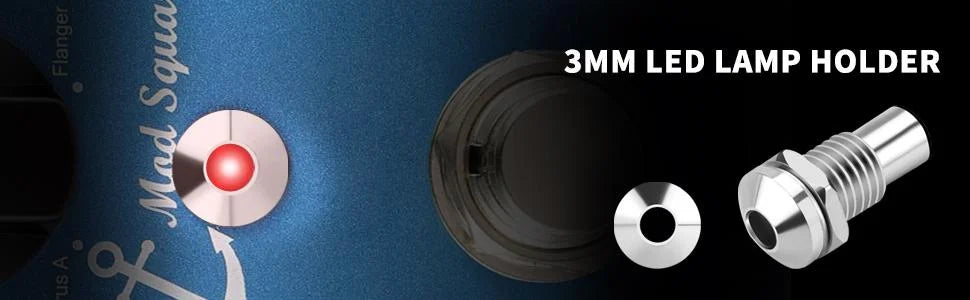 DAIERBUMP 20pcs 3MM Diode LED Light Holder Chrome Brass Prominent Bezel 6mm Dia. Screw Panel Mount