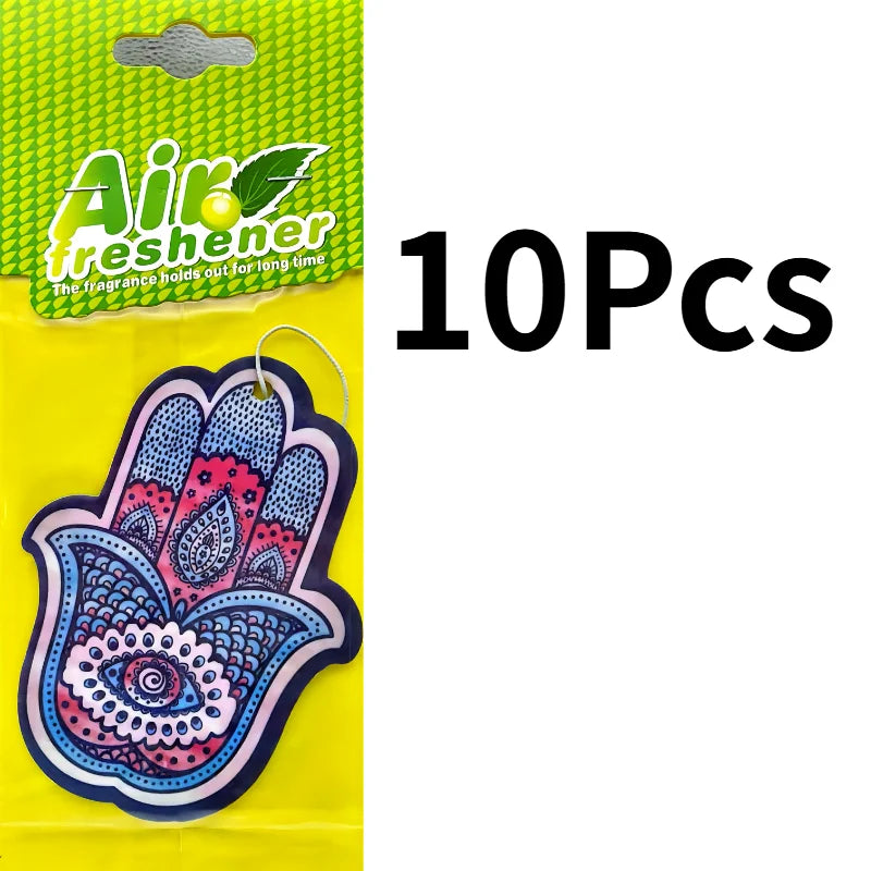Hamsa Hand Pattern Hanging Car Air Freshener Assorted Fragrance Paper Scent Cards 5‑40 Pcs