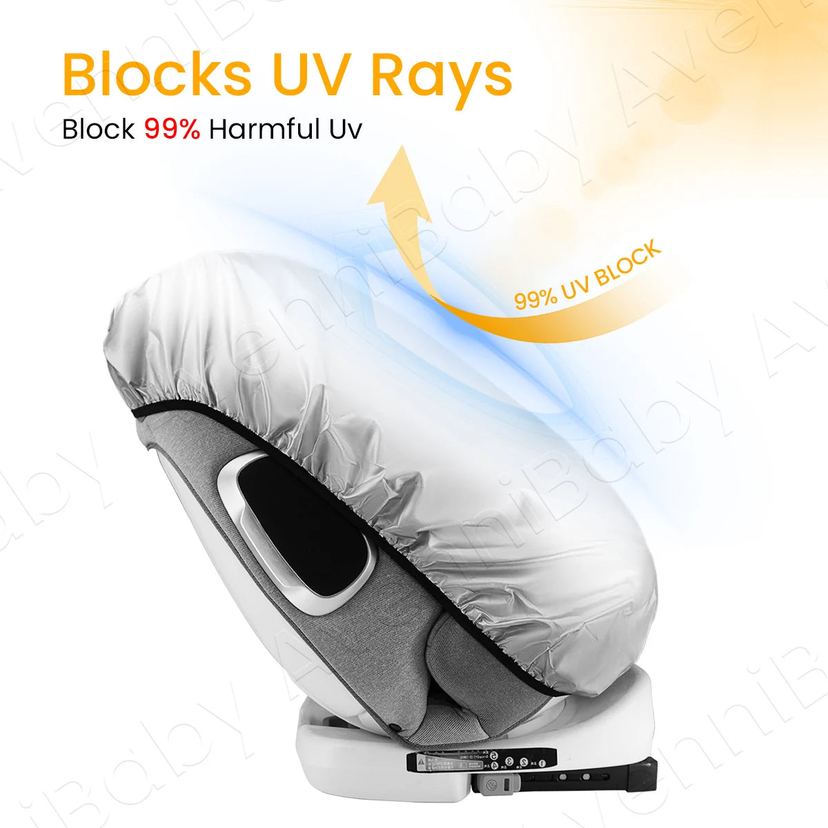 Baby Car Seat Sun Shade Cover, Infant Car Seat Heat Protector Keeps Your Toddler Baby Seat Cool, Blocks Out Heat & Sun UV Co