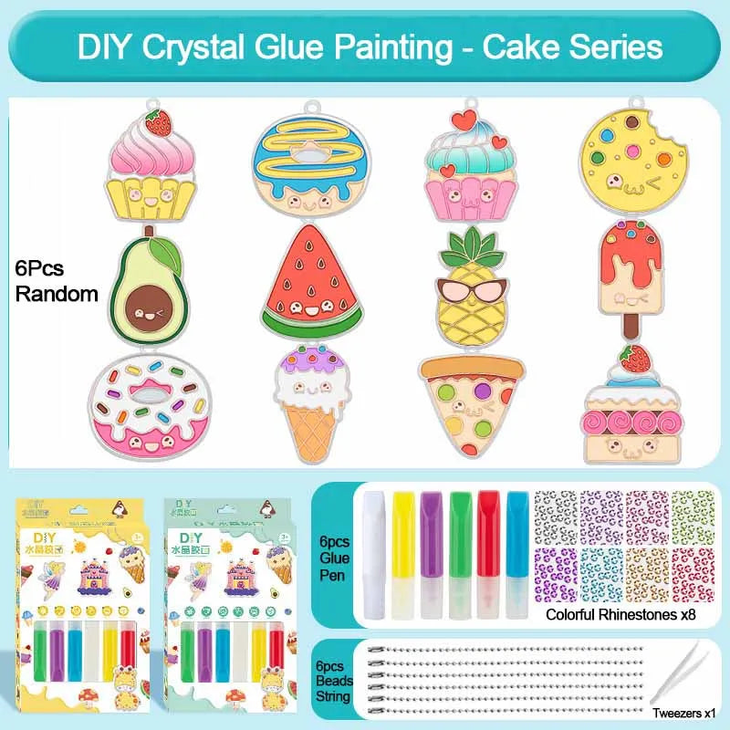 DIY Crystal Gel Painting Kit Craft Handmade Toy Children Graffiti Coloring Gift Fairy Tale & Animal Themes Educational Art Kits
