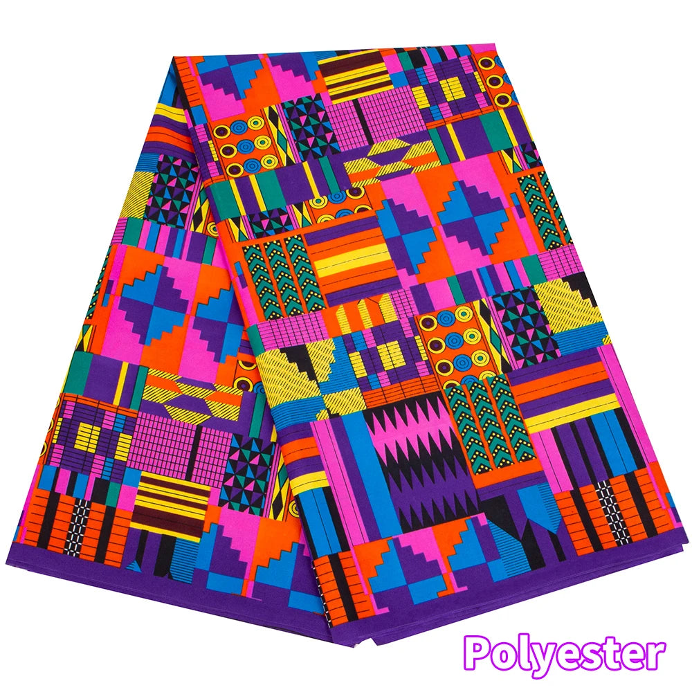 Veritablewax Africa Ankara Prints Batik Wax Fabric DIY Textile Nigeria African Polyester Fabric Dress Sewing Tissu Craft 6 yards