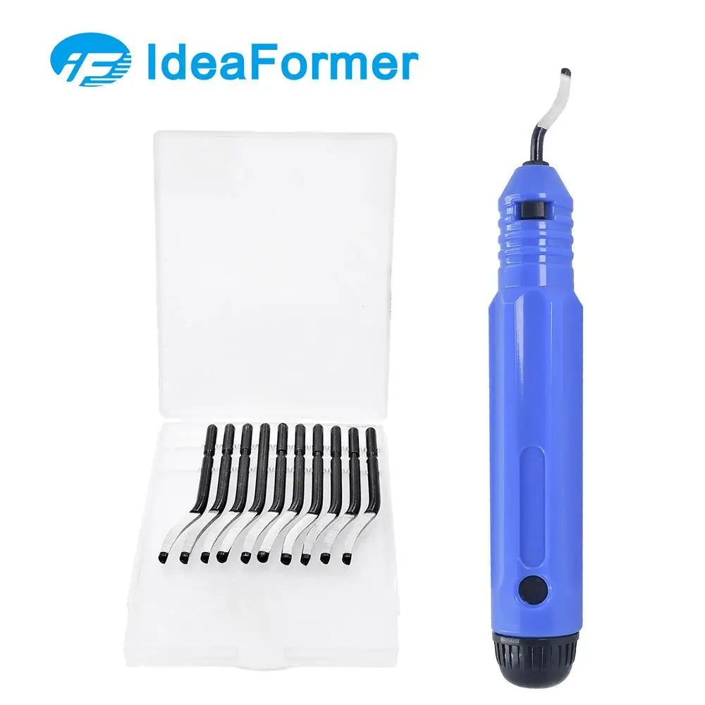 1 Set Fixed Handle Plastic Burr Pocket Knife NB1100 Scraper+10pc BS1010 Blades Trimming Neaten Deburring Head Cutter 3D Tools