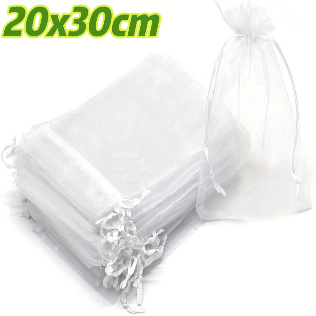 Reusable Drawstring Plant Protection Net Bags Garden Pest Proof Cover For Fruit Trees Vegetables Grapes Strawberries Berries