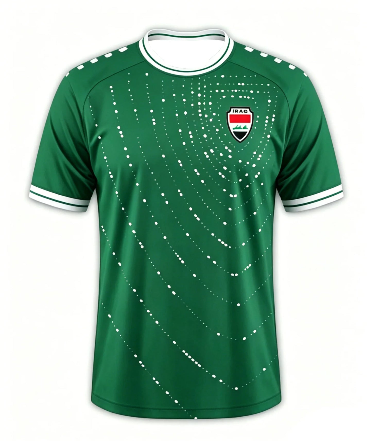 2026 Iraq Style Football Jersey Quick Dry Breathable Green White Fans Casual Outdoor Sports Streetwear T-shirt