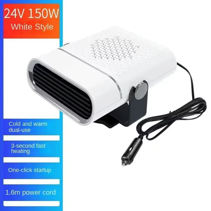 200W Electric Heater Fan 12V/24V Car Heater Cooling Heating Fan Windshield Demister Defroster Car Supplies Car Anti-Fog Heater