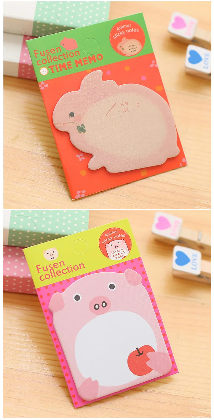 10Pcs/Lot Cute Cartoon Animal Tearable Note Book Posted it Sticky Notes Notepad Memo Pads Children Gifts School Office Supplies