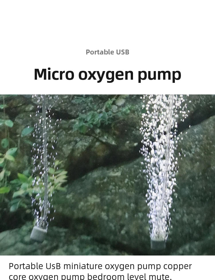 Silent Oxygenator Small Oxygen Pump Portable Mini USB Charging Fish Tank Oxygen Pump Fish Farming Aquarium Supplies