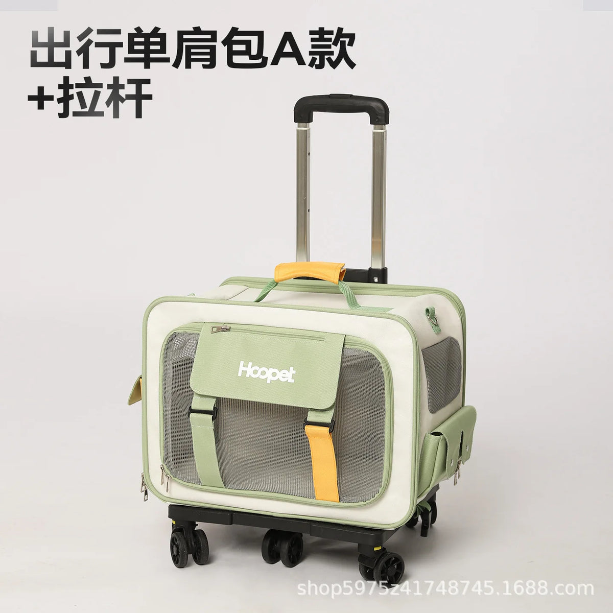 Home Cat Carrier Backpack, Dual-Compartment Pet Trolley, Spacious, Portable, Airline Travel Luggage for Multiple Cats and Dogs