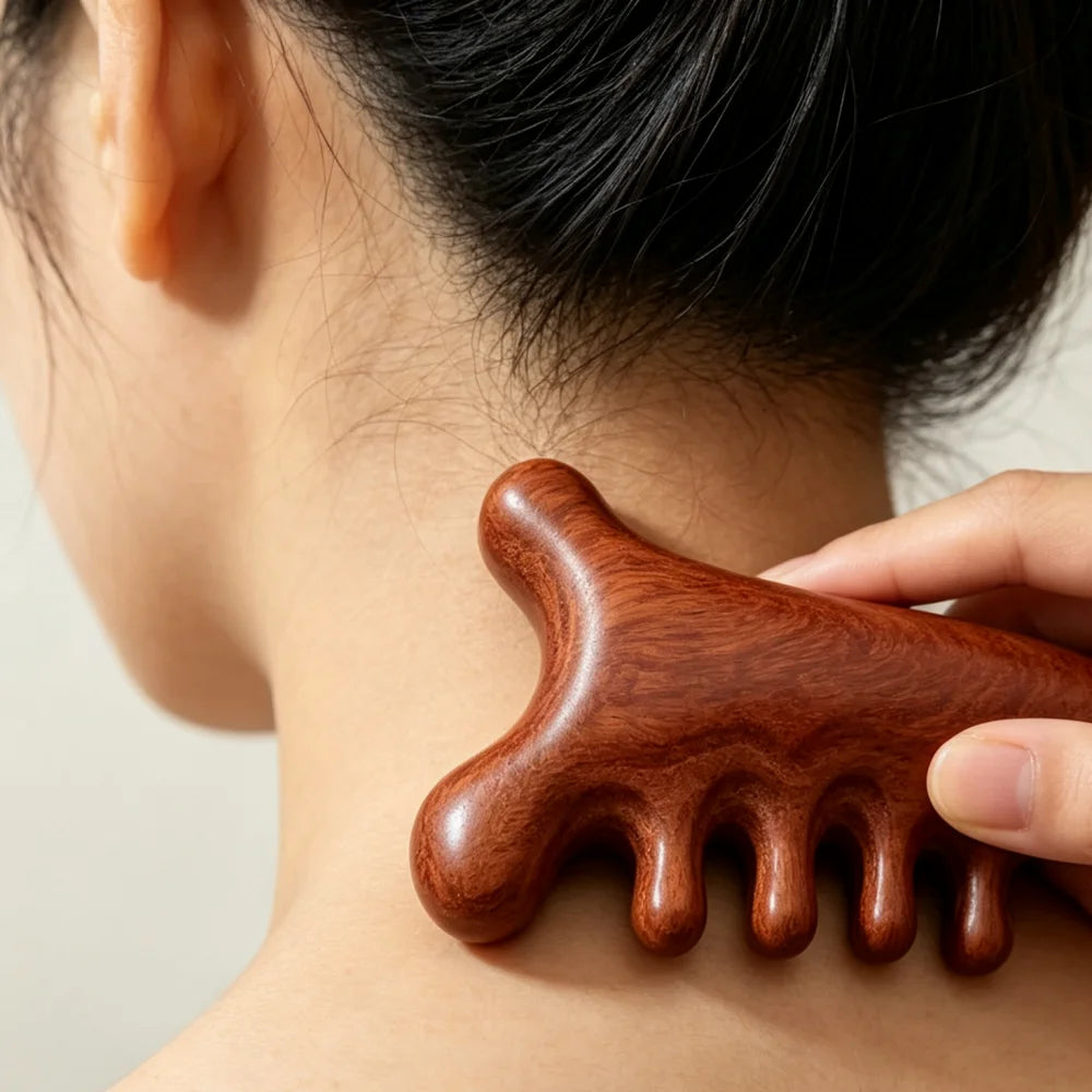 4‑in‑1 Manual Massage Comb Handheld Non‑Battery Massage Tool for Scalp Neck Face Head and Body