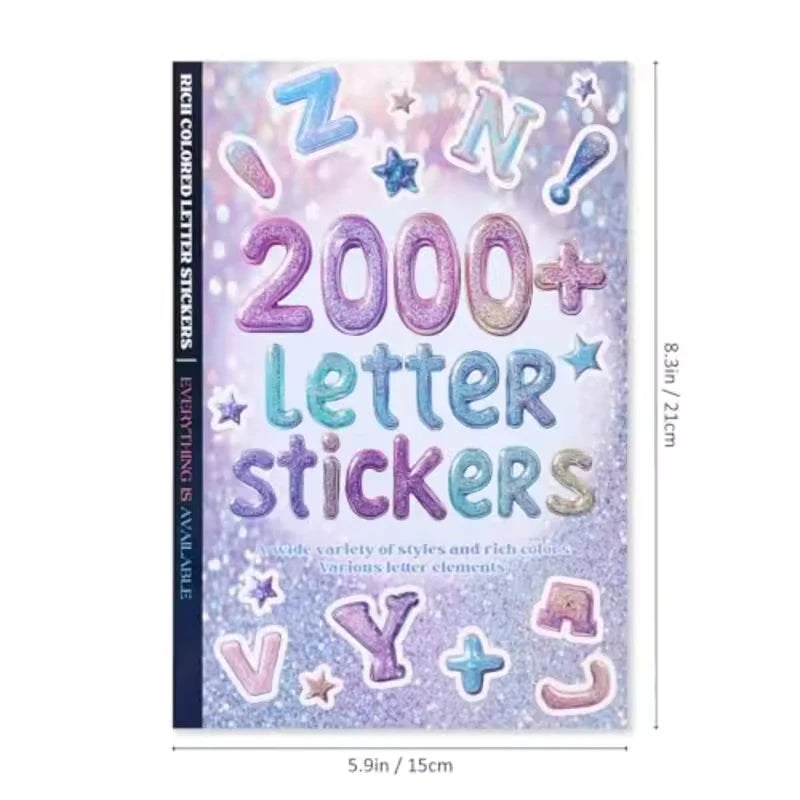 2000+Pcs Colorful Alphabet Letter Stickers for Journal Scrapbooking, DIY Craft Supplies, Fun Font Decals for Junk Journal