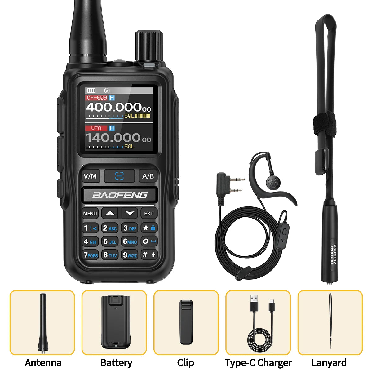 Baofeng UV-5R Mini Walkie Talkie Bluetooth Programming APP Long Range 999 Channels Radio With Protective Case Tactical Antenna