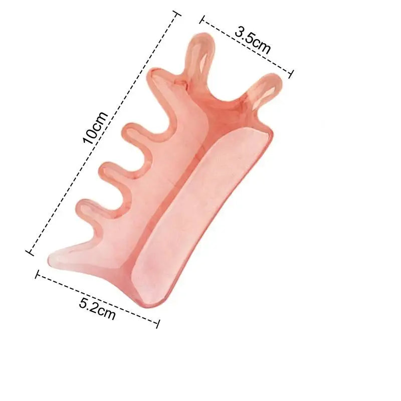 【Y】4 In 1 Head Massage Comb Meridian Scalp Resin Scalp Massage Comb Head Unblocking Face Nose Massager Guasha Tools