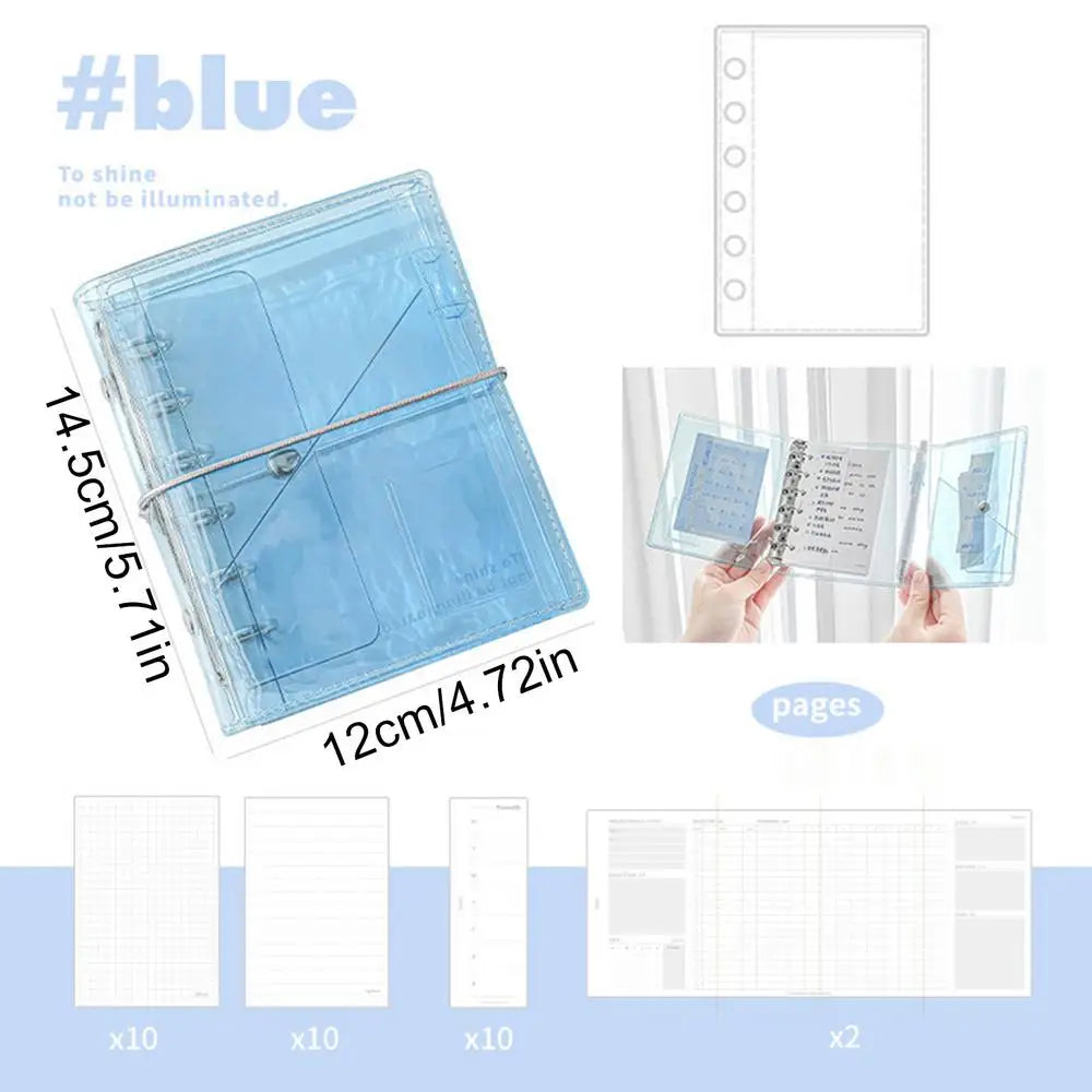 Binder Notebook Aesthetic Portable Detachable Pages Aesthetic Small Notebook Planner for Kids Adults School Classroom College