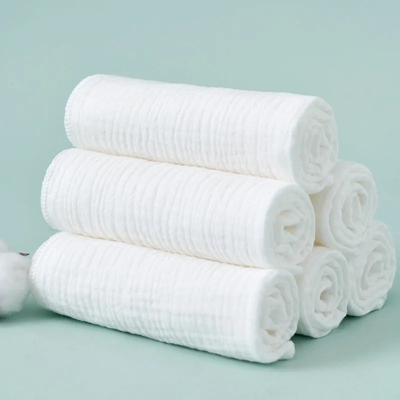 Soft Baby Nappies 100% Cotton Double Layer Washable Gauze Cloth Diapers for Newborns/Babies Ultra Thin Breathable Reusable