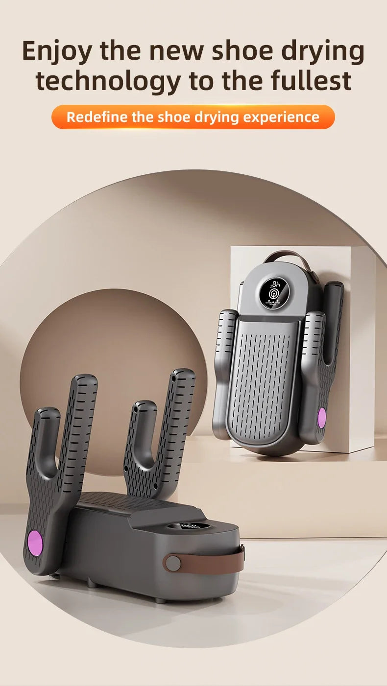 New 2025 Korean Style 4-Core Shoe Dryer Sterilizing & Deodorizing Foldable Smart Shoe Dryer Multi-Function Sock Dryer