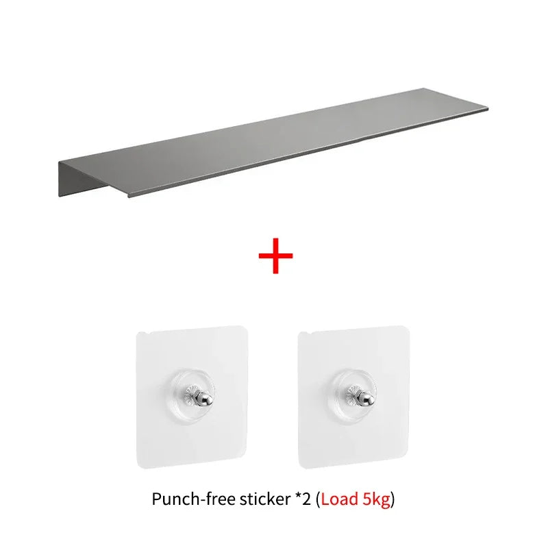 Toilet No Drilling Shelving Wall Mounted Shelf Space Aluminum Vanity Mirror Front Storage Shelves Organizer Bathroom Accessories