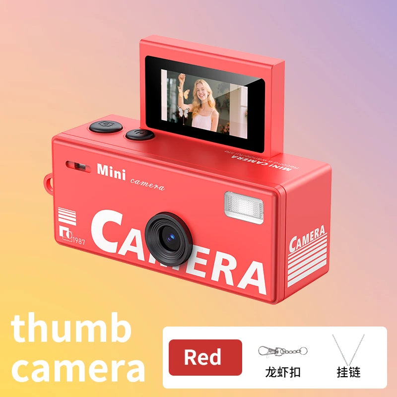 Ourlife Thumb Keychain Camera 0.96inch Flip Screen Retro CCD Mini Digital Camera 720P Very Small Camcorder Video Recorder