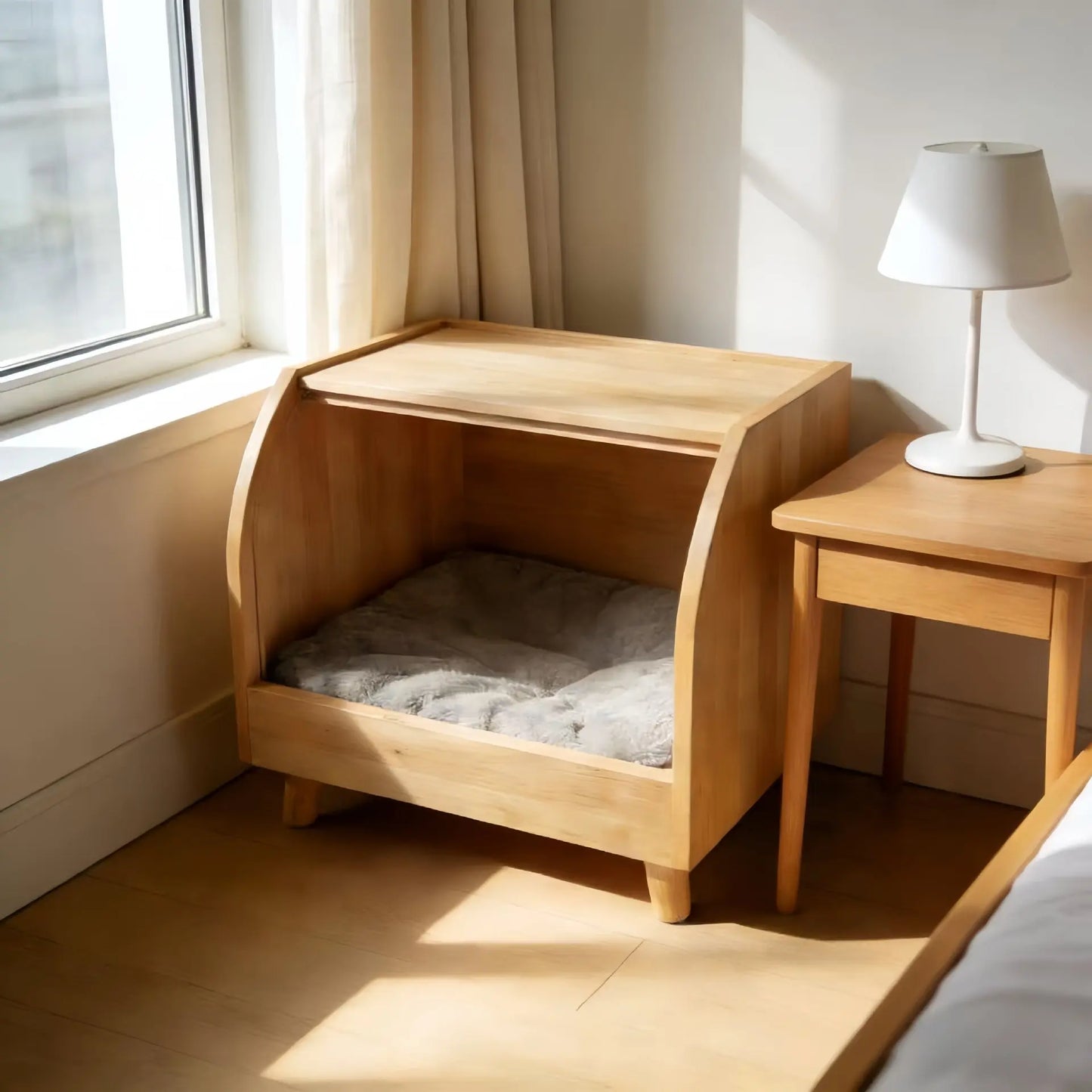 Solid wood kennel cat nest universal sisal feeling dog house small dog dog house cat scratching board pet bed