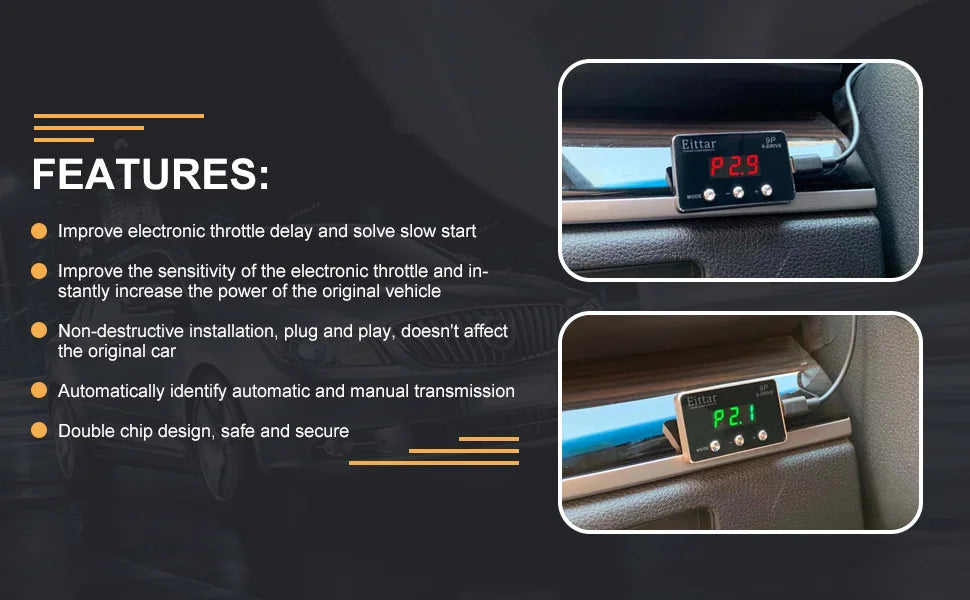 9 Drive 9-Mode Throttle Controller Racing Accelerator Potent Booster Tuning Parts Accessory for Jeep Wrangler JK 2007-2018 (Gree