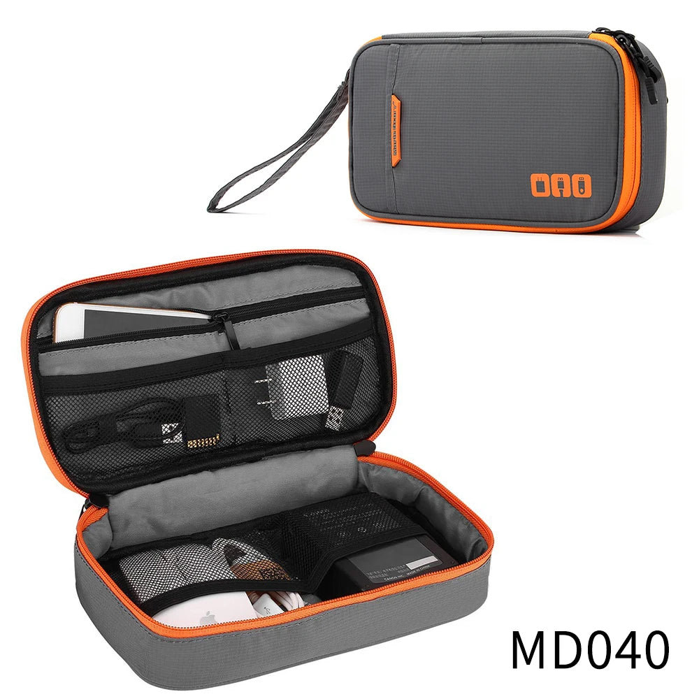 Travel Cable Organizer Bag Storage Pouch Carry Case Portable Waterproof Storage Bags for USB Charger Cable Cord and Electronics