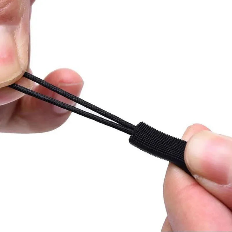 10 black plastic zipper puller, durable PVC zipper puller, suitable for bags, backpacks, clothes, suitcases, etc