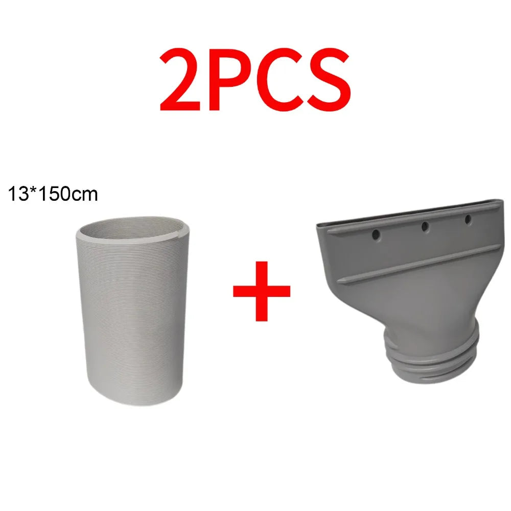 1/2PCS 1.5M Flat Mouth Joint Exhaust Duct Portable Mobile Air Conditioner Window Duct Pipe Connector Exhaust Systems Accessories