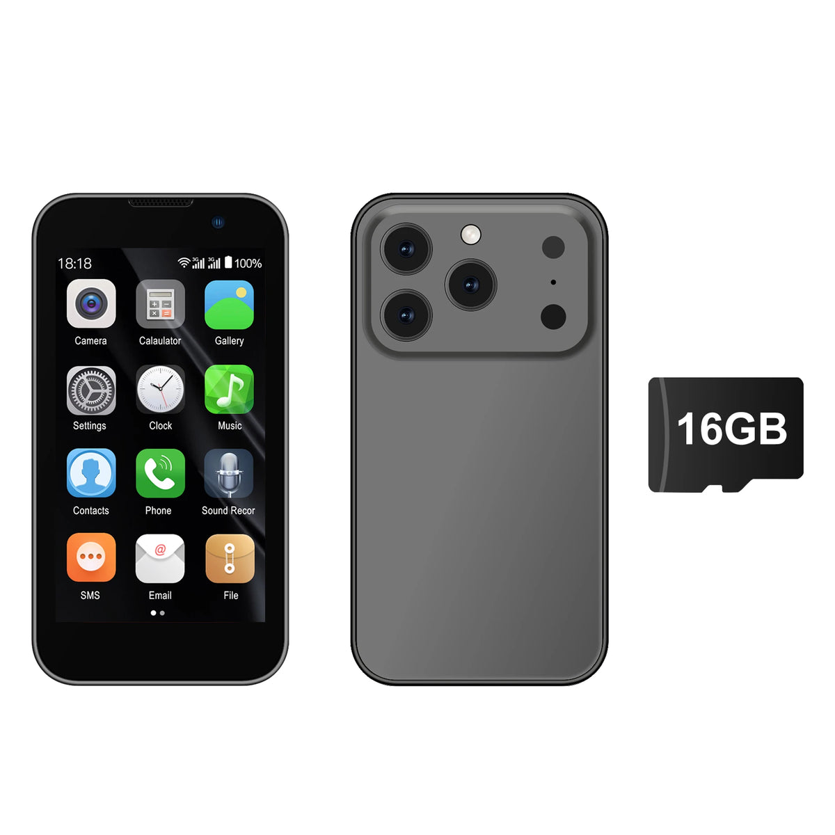 SERVO 17SE MINI 3G Tiny Smartphone Android System Play Store 2GB+16GB WhatsAPP GPS WiFi Dual SIM Card 3.0" Small Smart Cellphone