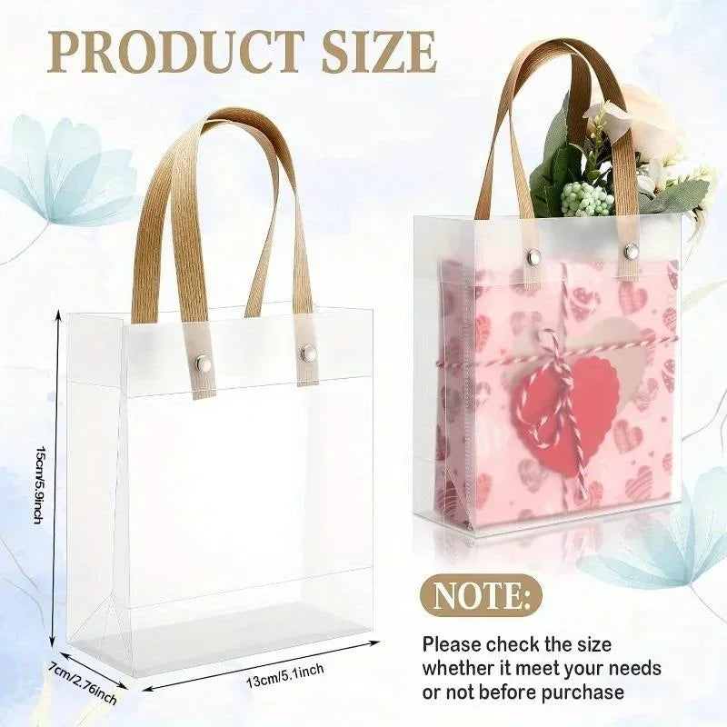 10PCS Holiday Gift Bag Eco-friendly Companion Gift Candy Bag Holiday Gift Birthday Gift Bag Anniversaries,Frosted Tote Bag
