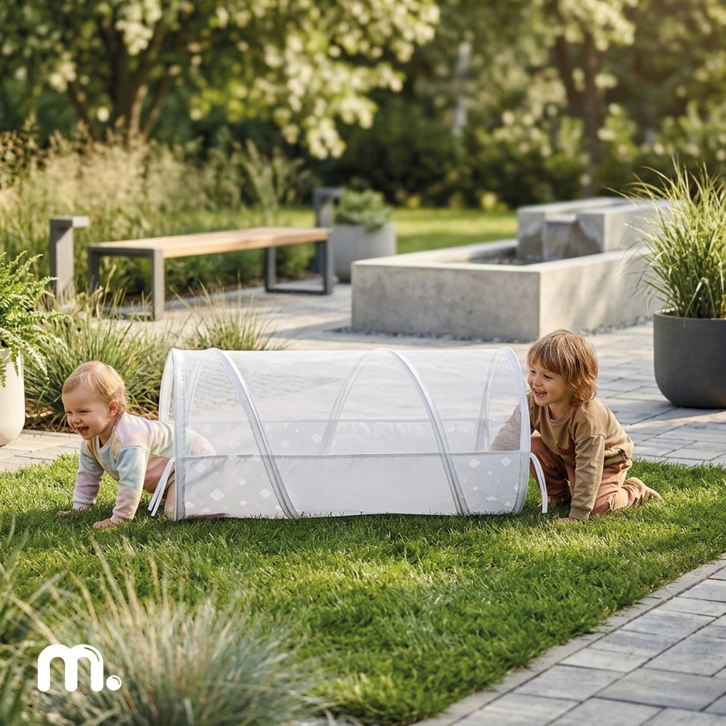 Mamabrum Tent with Children's Tunnel Self-breaking Home and Garden Playset Tipi Educational for Toddler 3 +