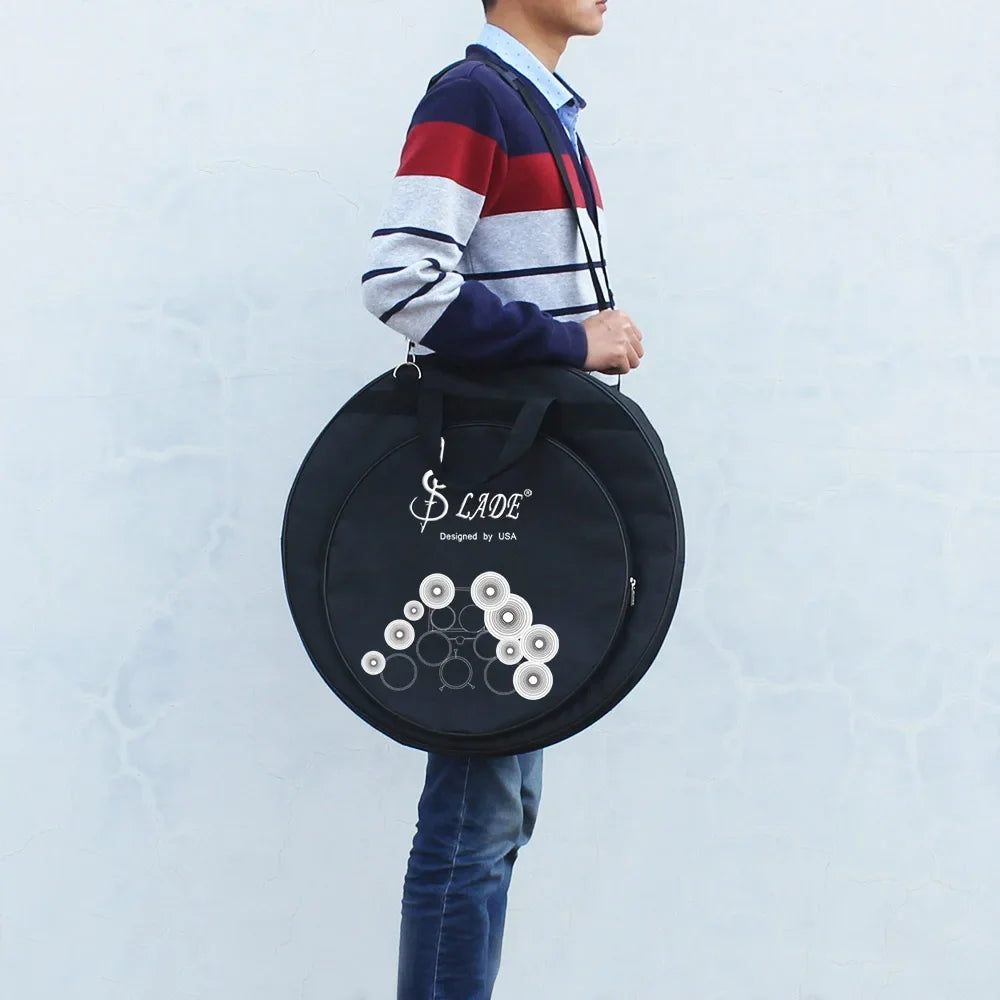 M MBAT Cymbal Gig Bag Percussion Instrument Accessories Music Tool Backpack with Removable Interlayer For Cymbal and Drum Sticks