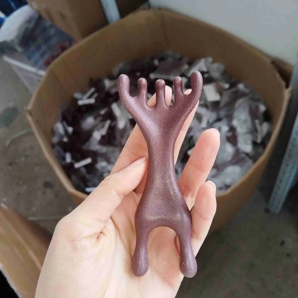 1Pc/2Pcs Double Headed Body Meridian Massage Comb Deer Antlers Sandalwood Wood Therapy Massage Comb Anti-static Tool