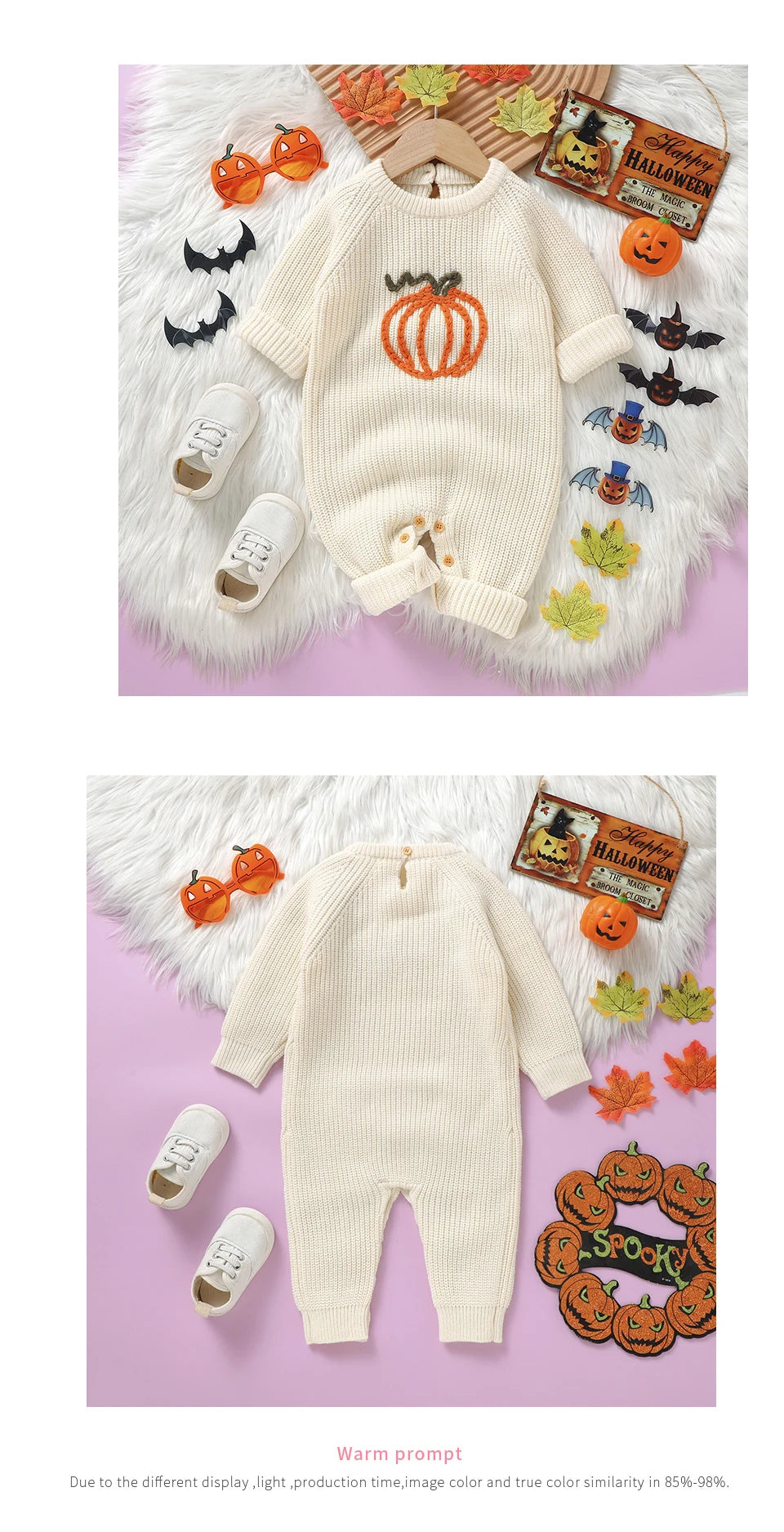 Halloween Infant Toddler Boys Girls Rompers Jumpsuits Winter Long Sleeve Knit Newborn Outwear Playsuits Costume Children Clothes