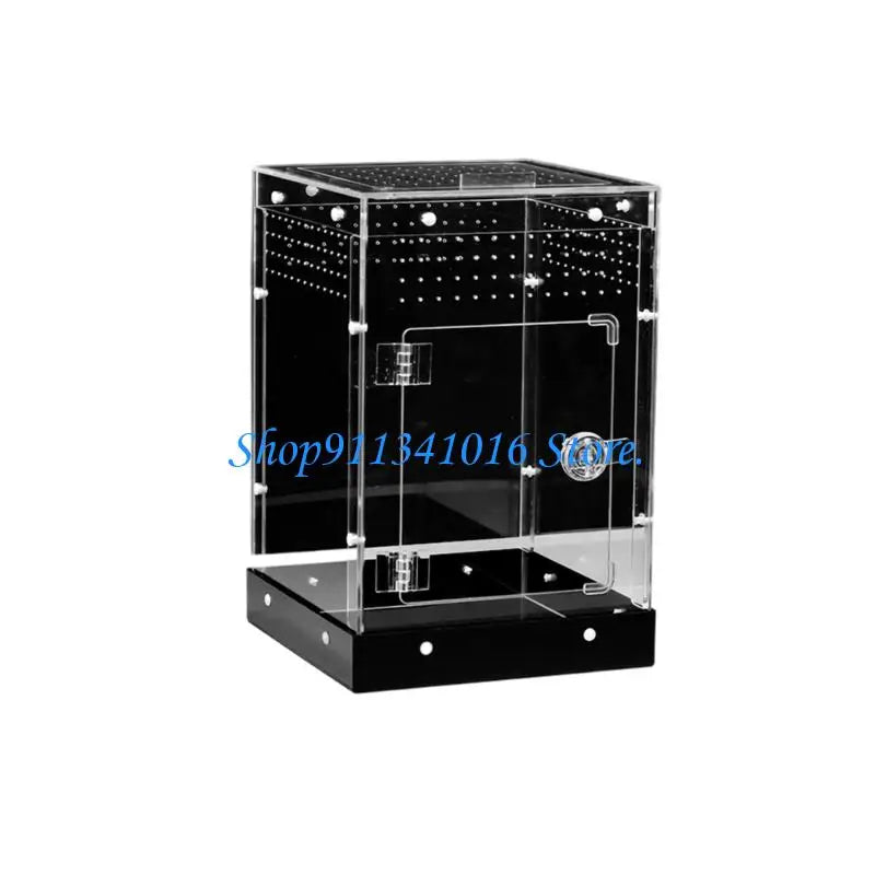 34Cm Clear Acrylic Reptiles Enclosure Breeding Box For Amphibians Animal Hermits Crabs Safe Habitats Place